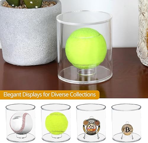 Miniatura 2 de Cilindro de exhibición de béisbol, vitrina acrílica más grande de 3.5 pulgadas de diámetro con soporte interior reemplazable para anillo de béisbol