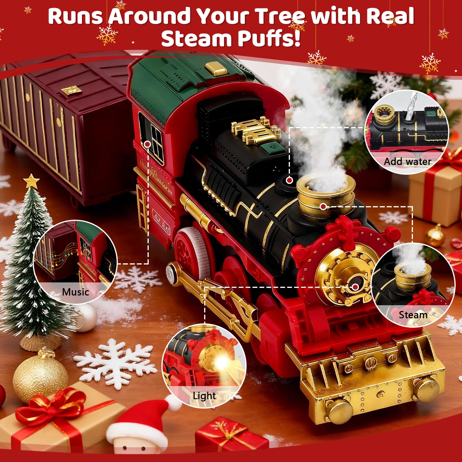 Gonggi Train for Around the Christmas Tree 2 in 1 Christmas Tree Train Set - Image 2
