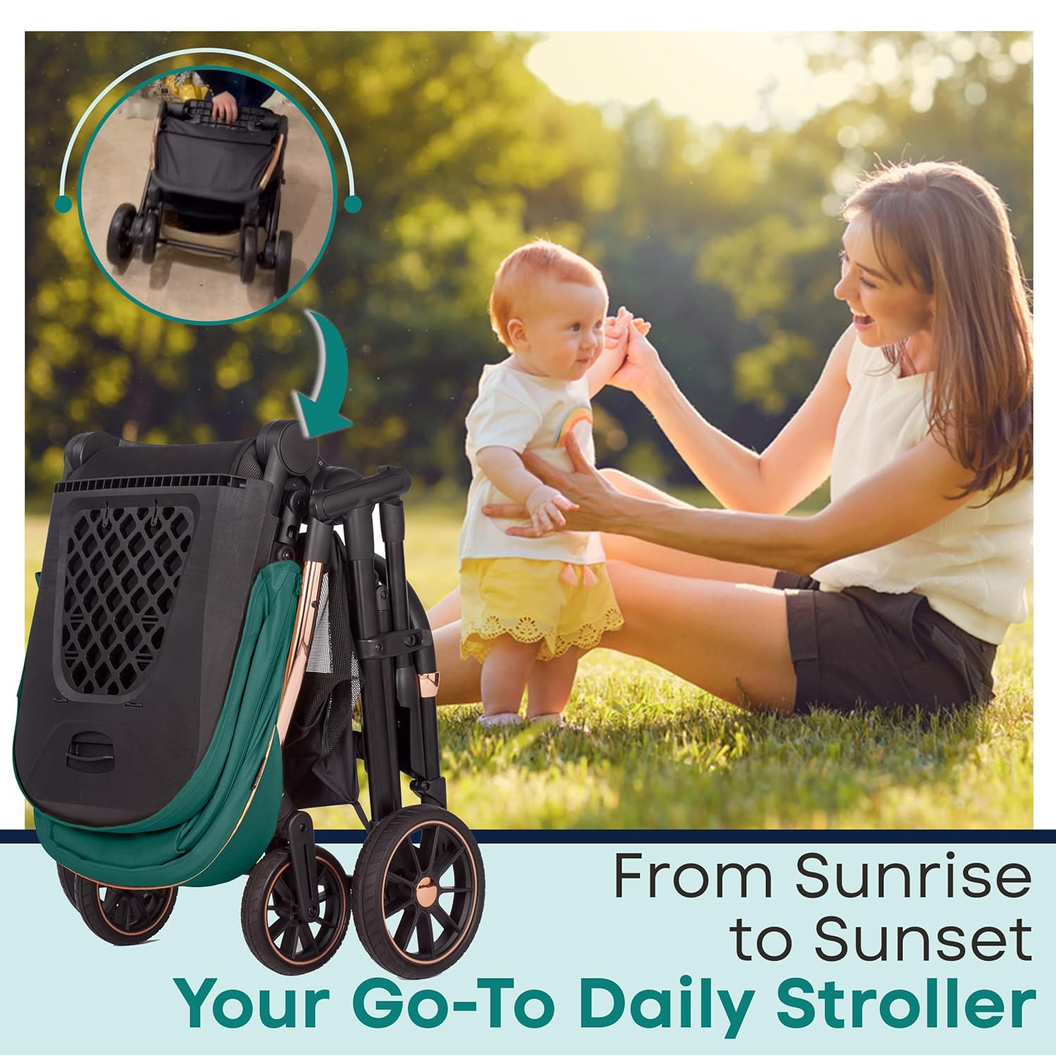 Lejoux+ Baby Pushchair (Green) - Image 3