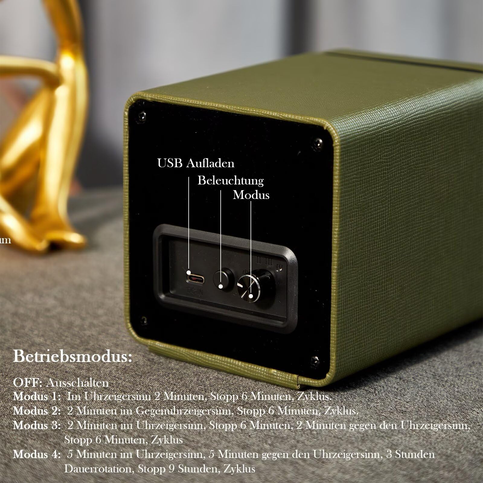 Uhrenbeweger 1 Uhr Watch Winder Box Automatik Uhrenbeweger leise Uhrenbeweger für Automatikuhr Type-C USB Aufladen luxuriöser Uhrendreher Automatischer Uhrenbeweger für eine Uhr Uhren Bewegungsgerät