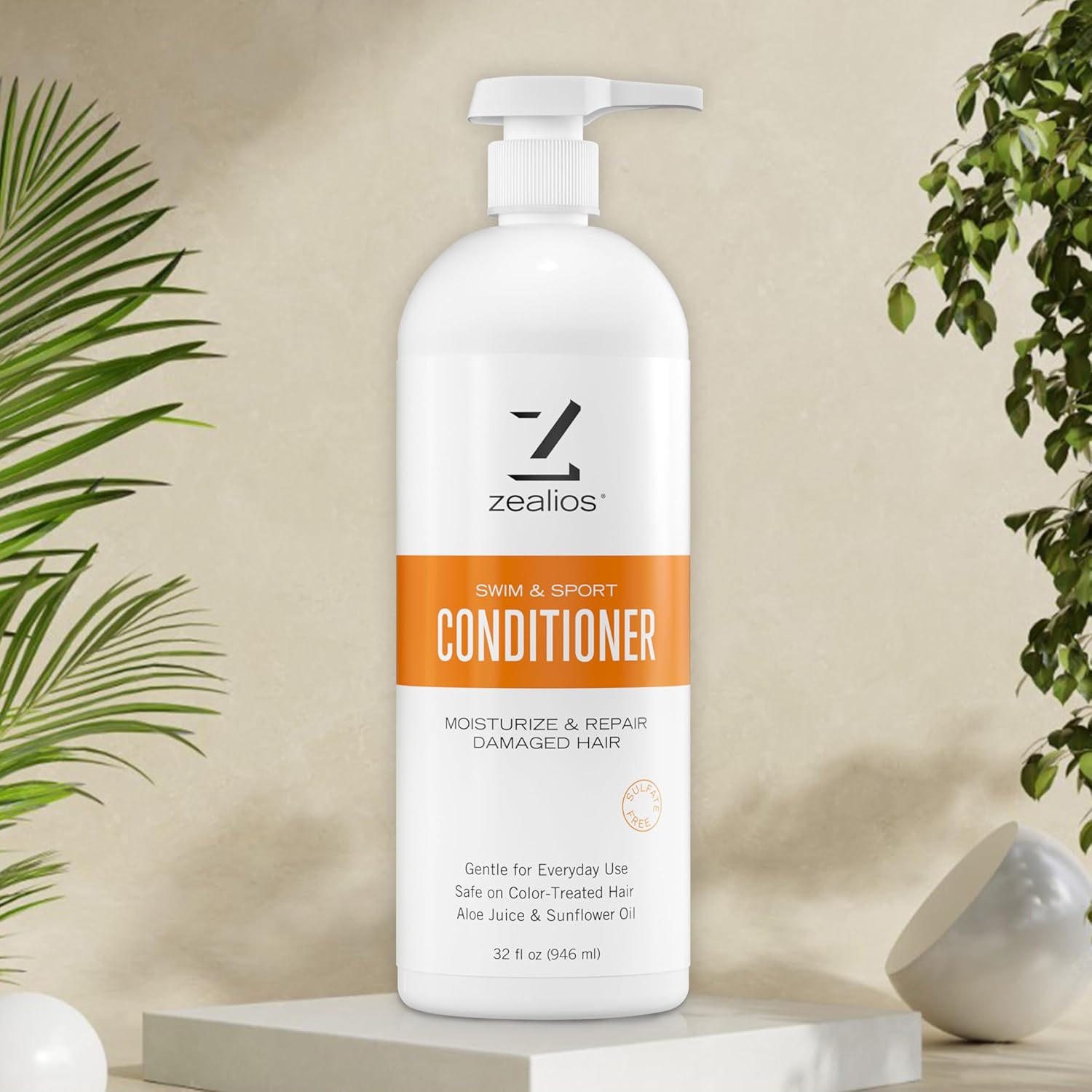 Zealios Swim & Sport Conditioner 32 Oz - Sulfate-Free Moisturizing Hair Conditioner, Hair Treatment for Swimmers & Athletes, Chlorine Removal, Hydrating, Vegan, Protects Color Treated Hair - Image 7