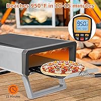 Vista 3 de Horno de pizza, horno de pizza de 12 pulgadas para exteriores con propano a gas y accesorios portátiles para hacer camping en el patio trasero al