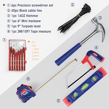 WORKPRO 156-Piece Tools Kit for Home Repair with 17 Inch Tool Bag