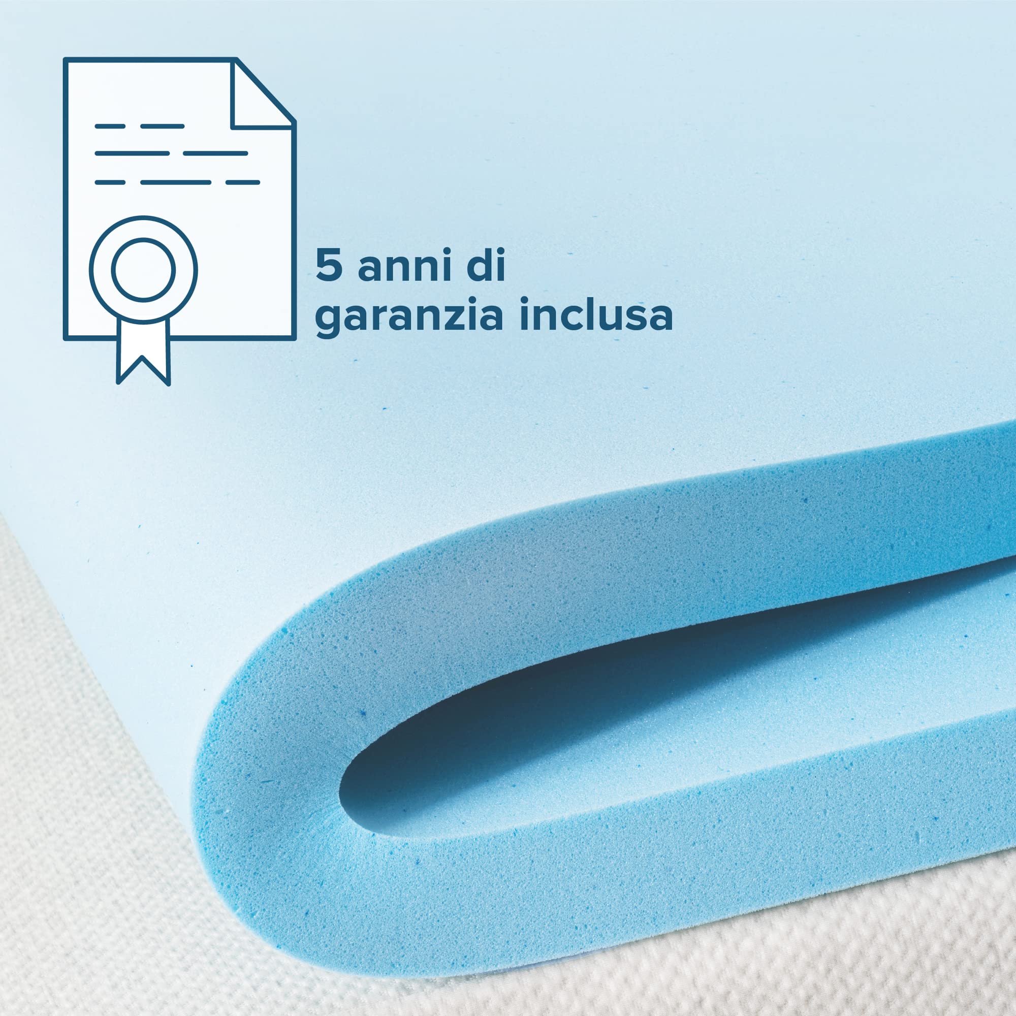 Zinus Coprimaterasso 140x190 cm - Altezza 5 cm - Materasso in memory foam con gel rinfrescante - Coprimaterasso - Certificato OEKO-TEX