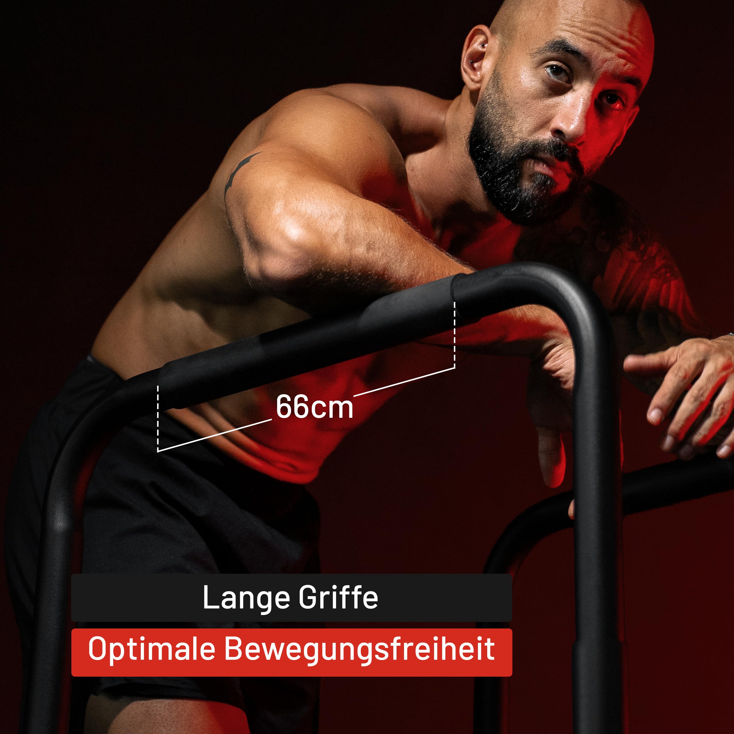 GORILLA SPORTS® Dip Barren - 2er Set, 68 x 45 x 94 cm, bis 200 kg, rutschfest, Stahl, Farbwahl - Fitness Parallettes, Dip Station, Push Up Bars, Dip Stand, Calisthenics