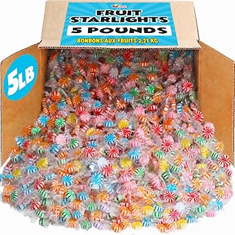 Fruit Flavored Starlights Candies - 5 Pounds - Assorted Flavors Hard Candy - Individually Wrapped Suckers - Colorful Treats for Candy Buffet, Offices