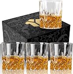 OPAYLY Whiskey Glasses Set of 6, Rocks Glasses, 10 oz Old Fashioned Tumblers for Drinking Scotch Bourbon Whisky Cocktail Cognac Vodka Gin Tequila Rum Liquor Rye Gift for Men Women at Home Bar