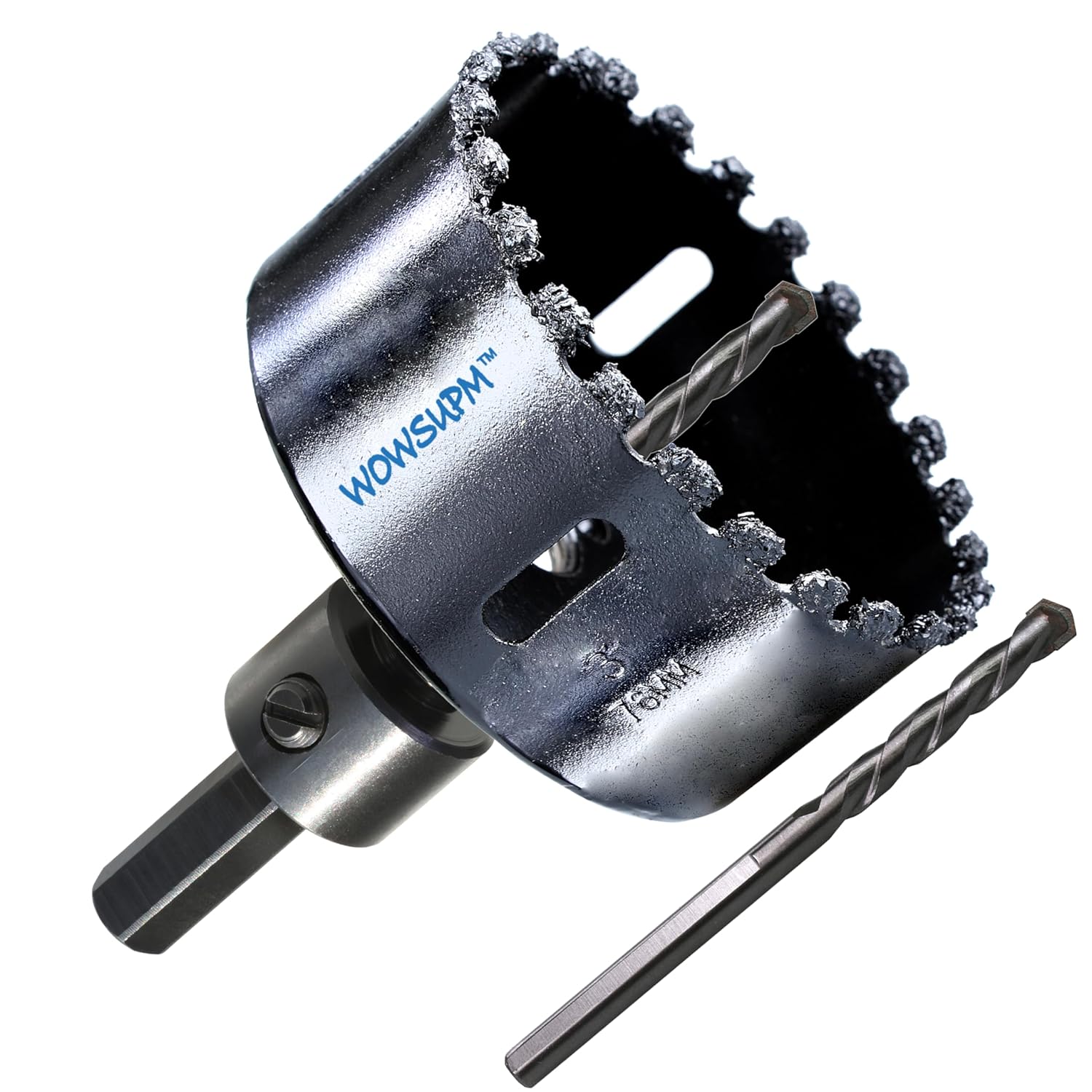 3” Carbide Grit Hole Saw with Pilot Drill Bits Up to 3X Long Life Cutting Air Brick Stucco Hardy Plank Drywall Cement Board