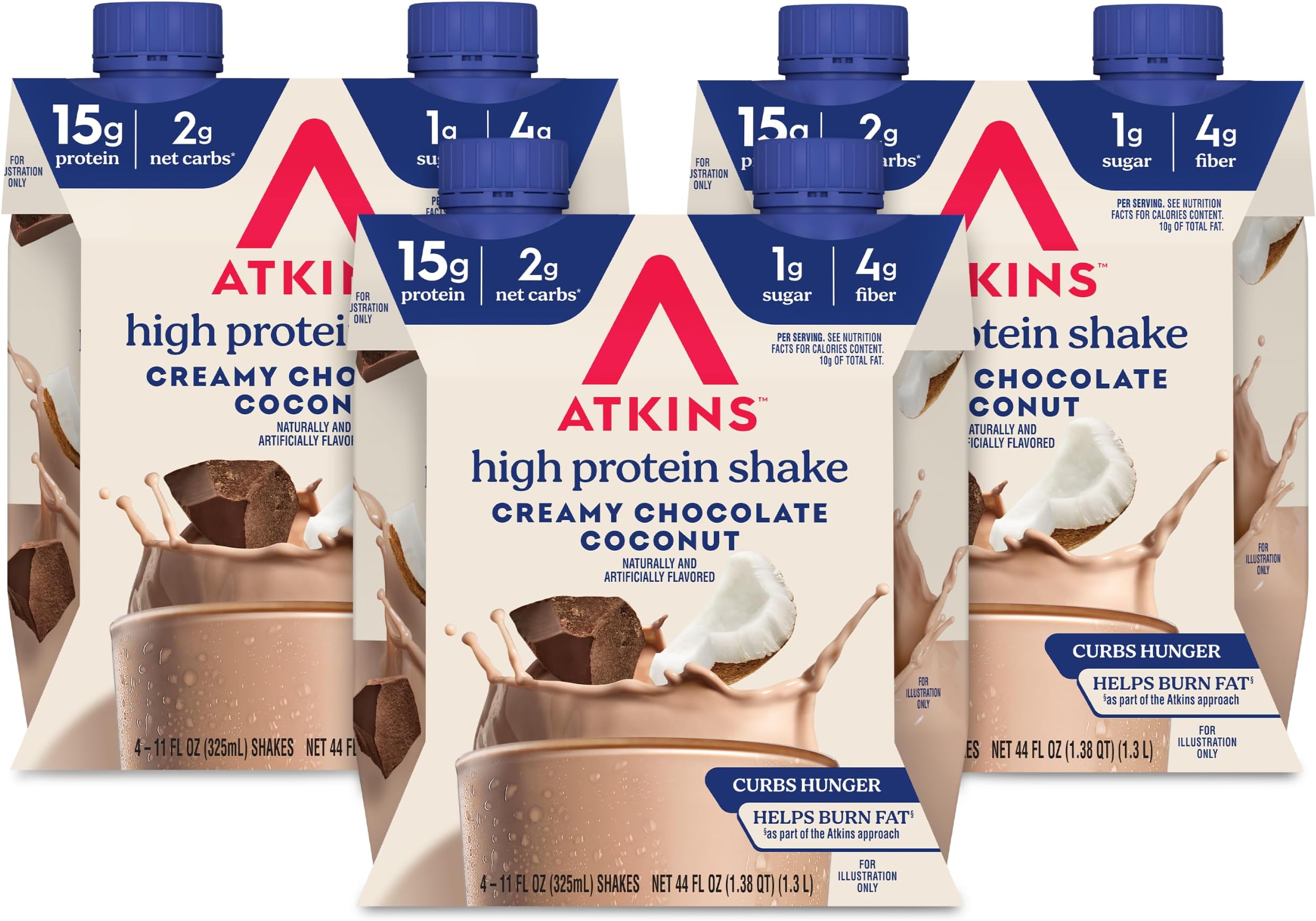 Atkins Creamy Chocolate Coconut Flavored Protein Shake, 12 Count