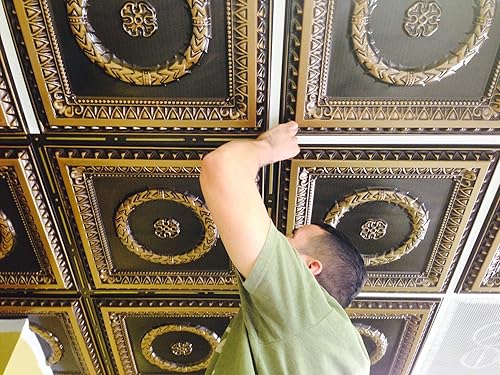 Miniatura 2 de From Plain to Beautiful in Hours Papel pintado de despegar y pegar g2 Dash and Dot Grid and Seam Covers 1 pulgada x 24 pulgadas en cobre antiguo (48