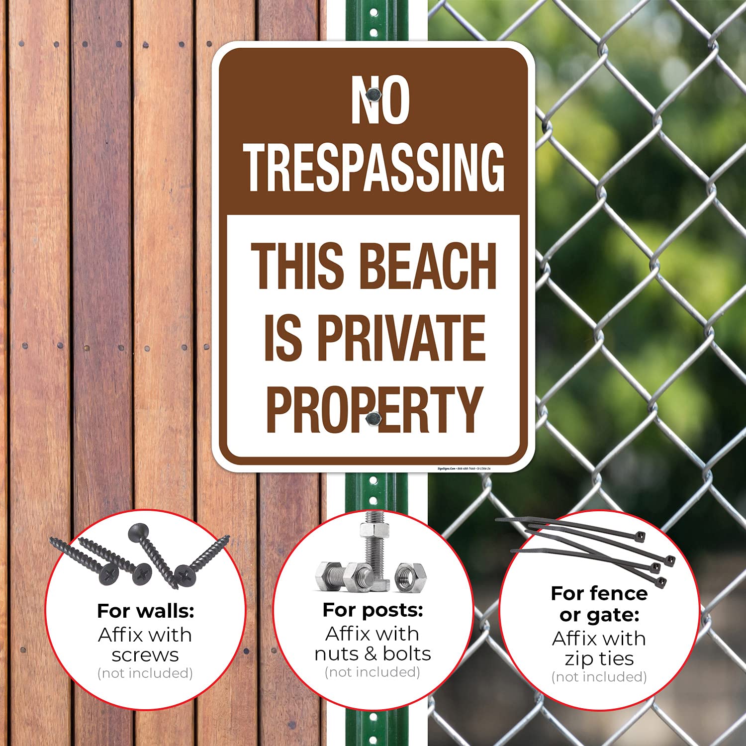 No Trespassing This Beach is Private Property Sign, 18x24 Inches, Rust Free .063 Aluminum, Fade Resistant, Made in USA