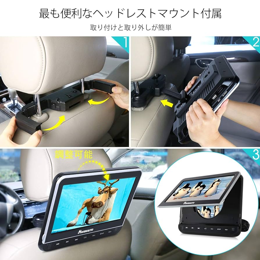 NAVISKAUTO ヘッドレストモニター Amazon | NAVISKAUTO ヘッドレストモニター 2台セット dvd HDMI