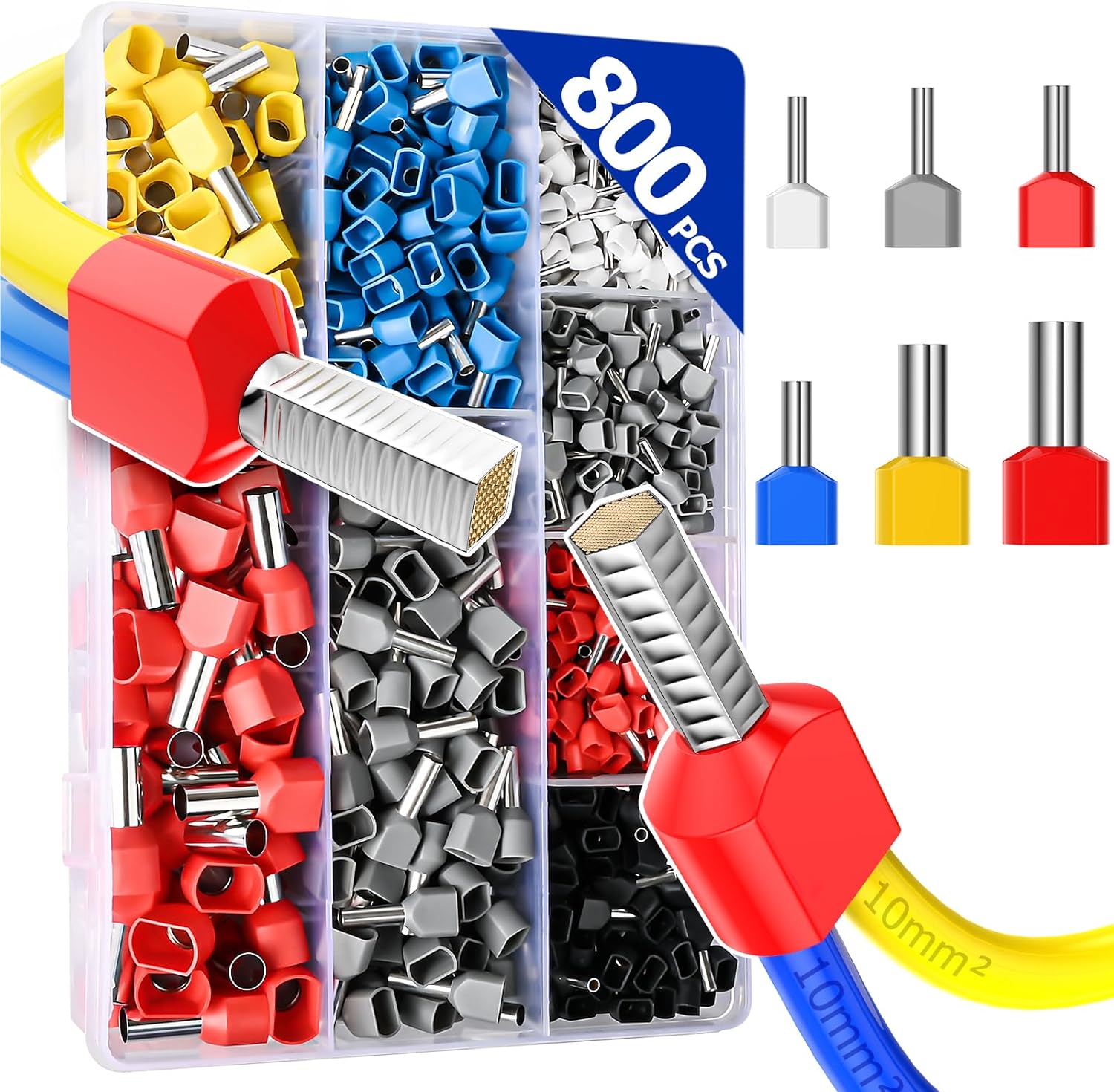 Preciva 800PCS Double Wire Ferrule Kit - Dual Barrel Ferrules ...