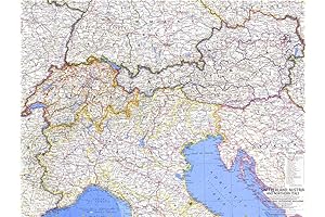 National Geographic: Switzerland, Austria, and Northern Italy Historic Map from 1965.