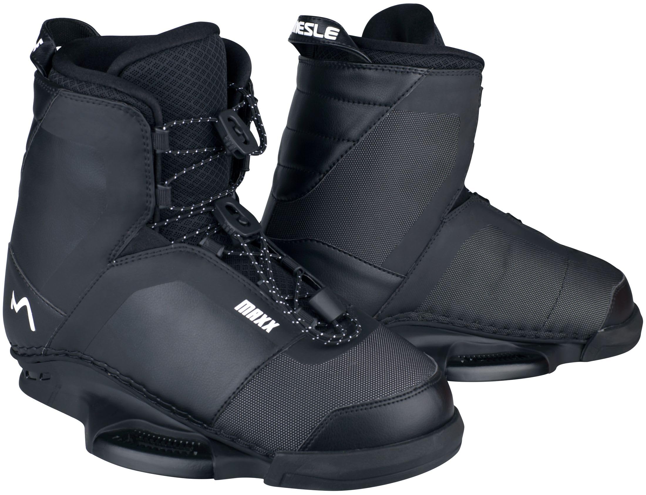 MESLE Wakeboard Set PSX mit Maxx Closed-Toe Bindung, 4 Channel Flex Wakeboard für Obstacles mit Slider Base, Cable Park Board für Fortgeschrittene bis Pro Rider