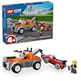 City Tow Truck and Sports Car Repair Building Set, Kids Gift Idea with 2 Minifigures and Accessories Including a Cochlear Implant, Pretend Play Tow Truck Toy for Boys & Girls Ages 4 and Up, 60435