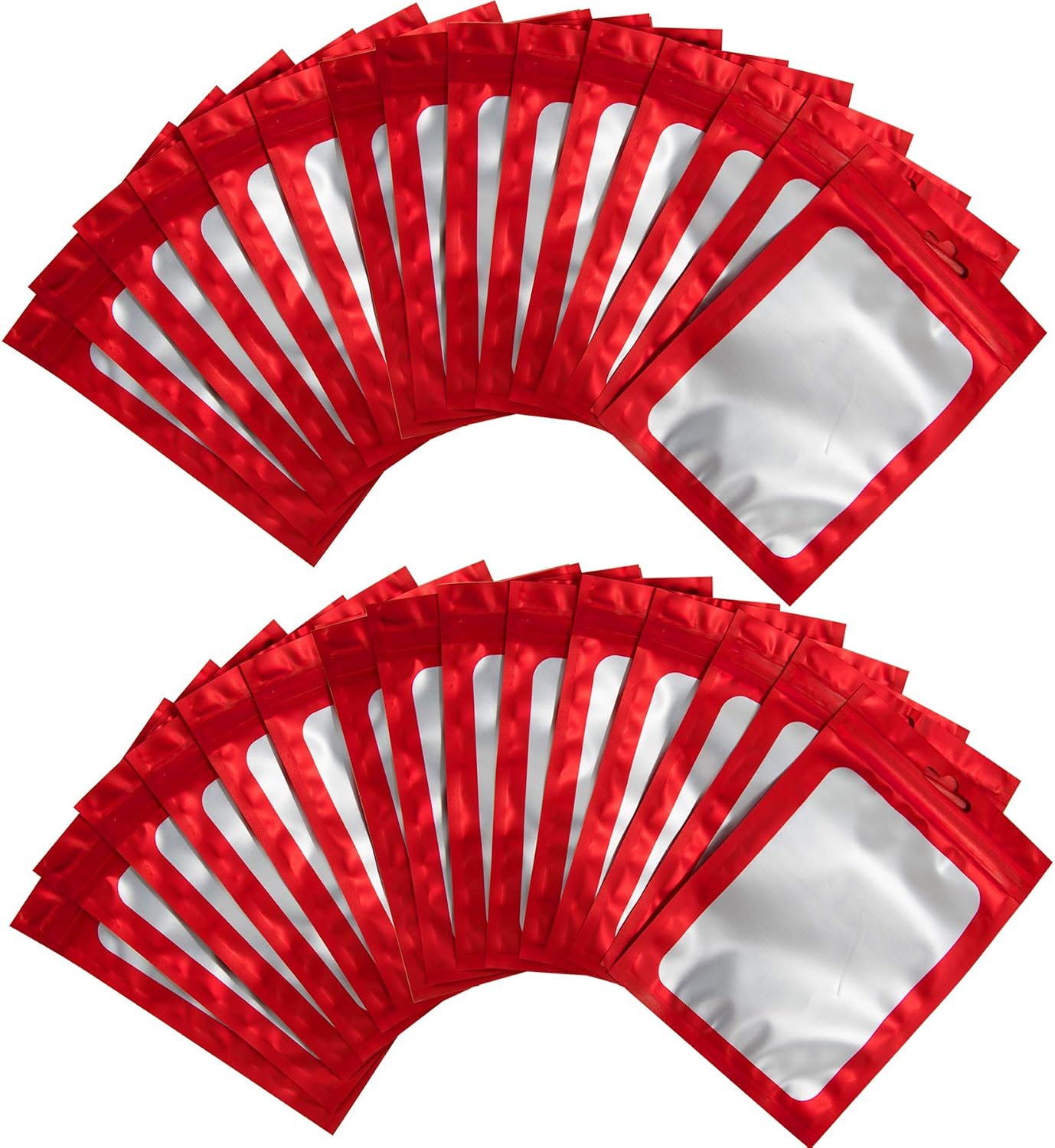BQTQ 150 Pieces Smell Proof Bags Resealable Foil Ziplock Bags Flat Foil Bags Food Storage Pouch(Red, 4 x 6 Inch)