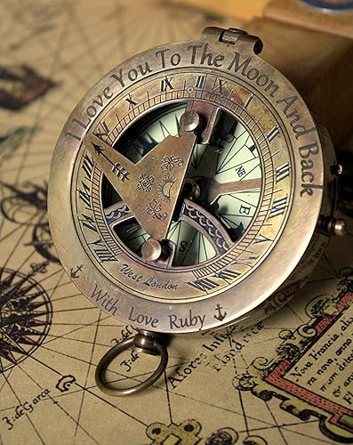 Miniatura 2 de Personalized engraved sundial compass, Fathers Day gift, Unique for Dad Gift for all occasions, Christmas, New year, Graduation, Love gift, Get well