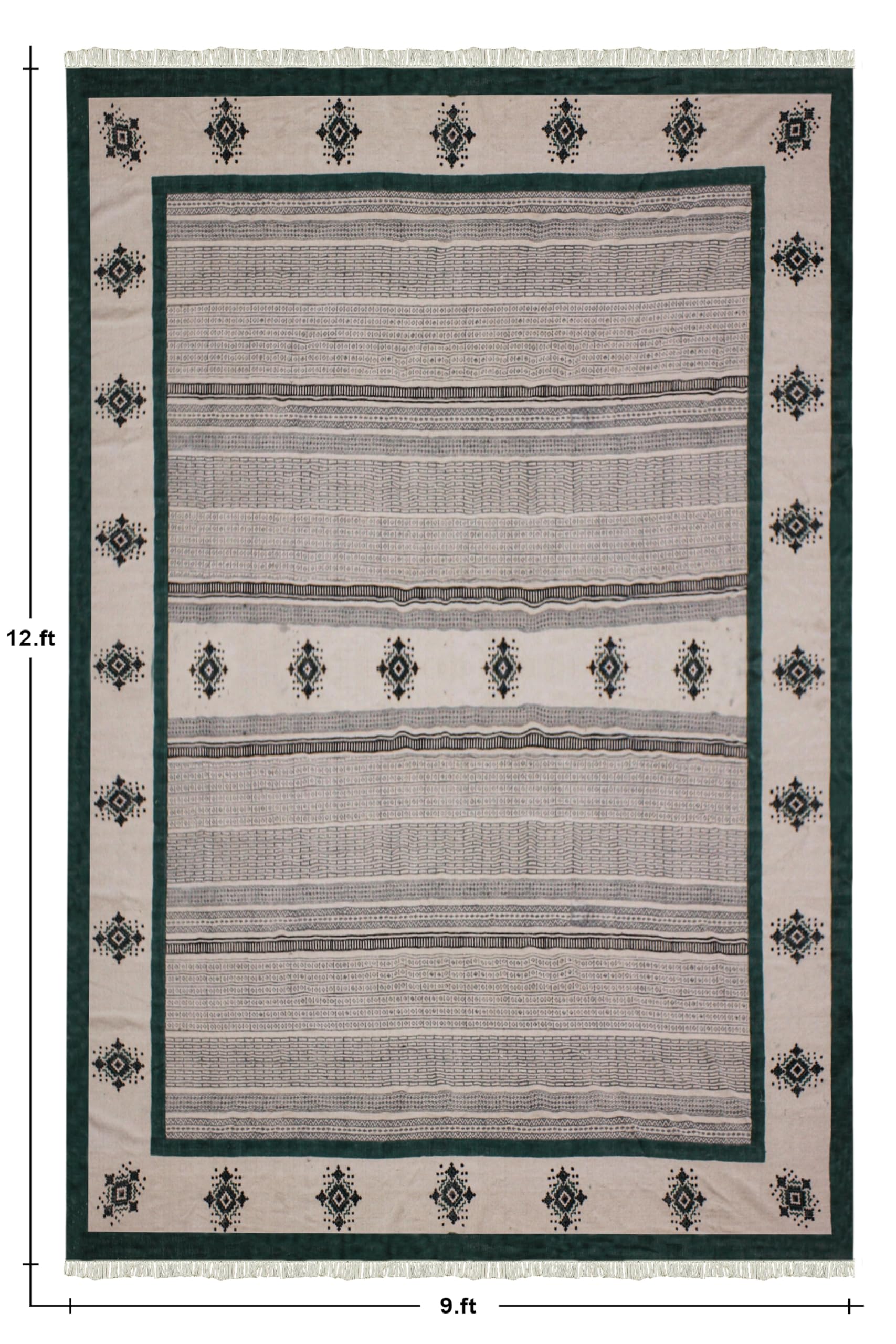 Kelim-Läufer, 6,6 x 35 cm, Flachgewebe, 0,48 cm, handgewaschener Baumwollteppich, für den Innen- und Außenbereich, Läuferteppiche in Türkisblau und Schwarz für Flure, Treppen und Korridore
