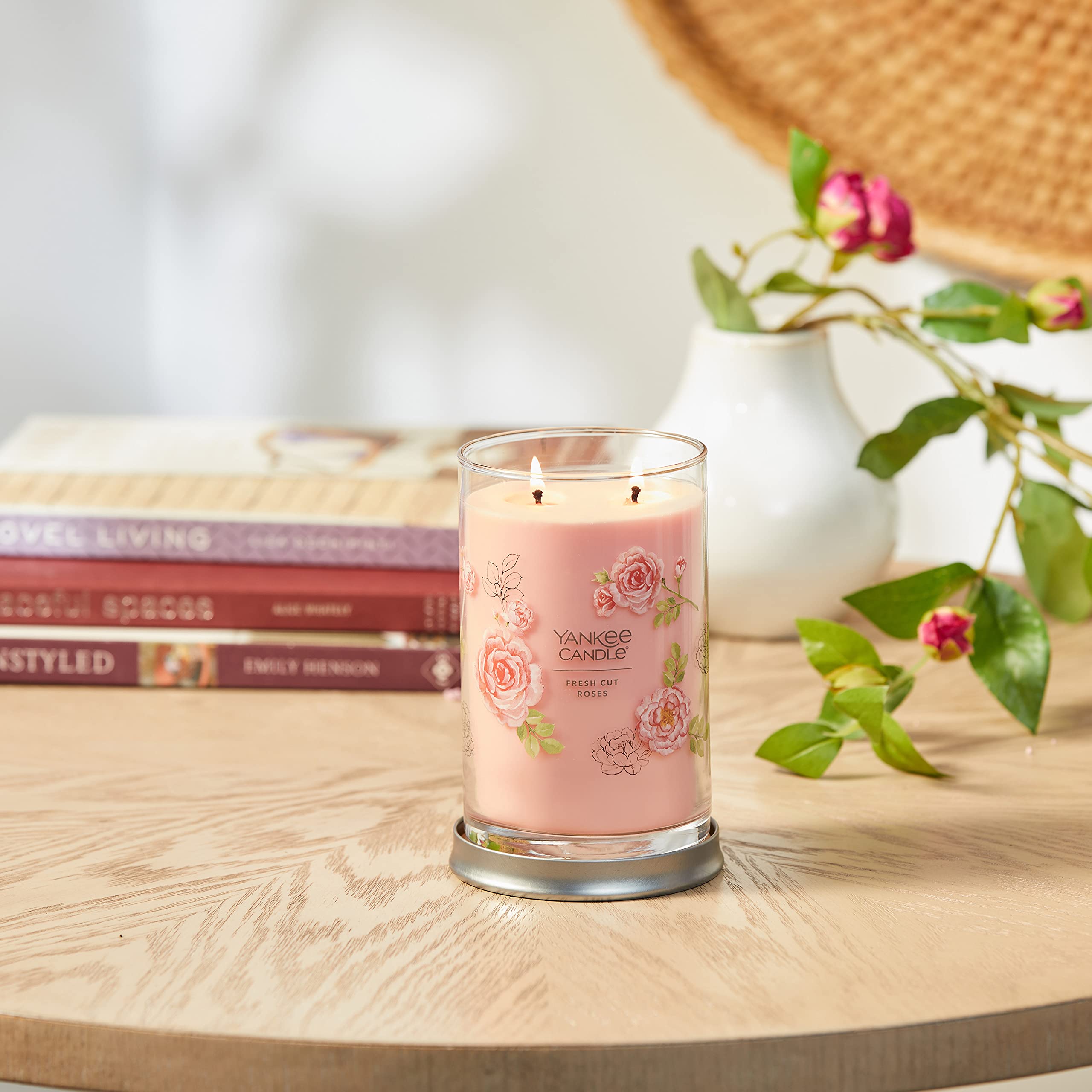 Yankee Candle Signature Rosa Appena Colta - Candela Profumata Soia, Giara Vetro, Durata Lunga - Foto 2