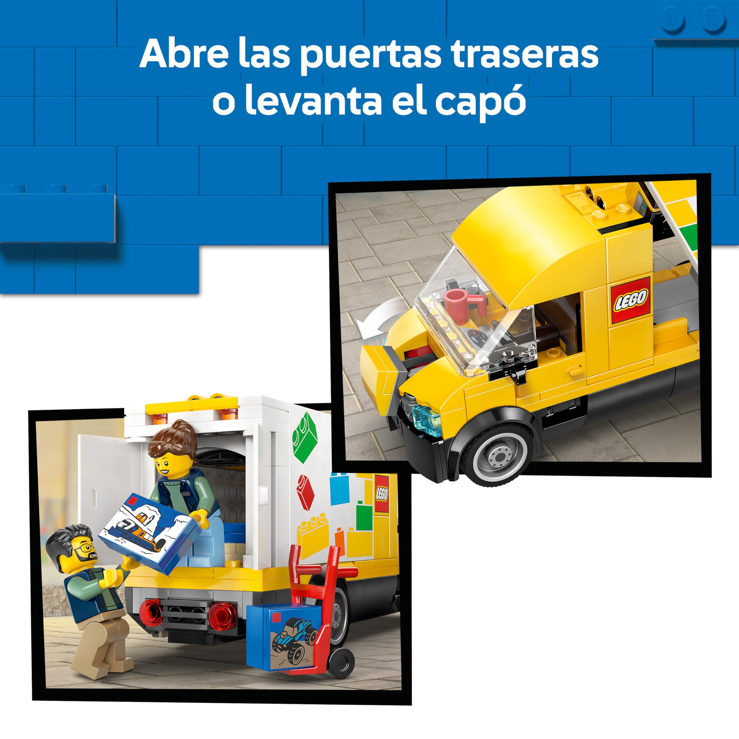 LEGO City Camión LEGO de Juguete - Maqueta de Furgoneta de Reparto con 2 Minifiguras, Carretilla, Palé y Cajas - Regalo de Cumpleaños para Niños de 6+ Años - 60500