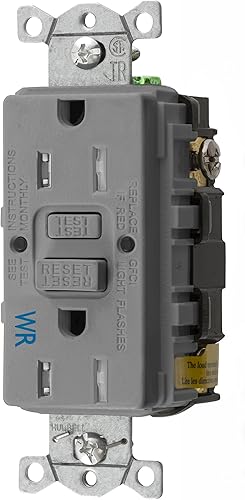 Miniatura 10 de Bryant Electric GFTWRST20W Receptáculo GFCI dúplex duplex de 20 amperios y 125 V, para uso comercialresidencial, resistente a manipulaciones y a la