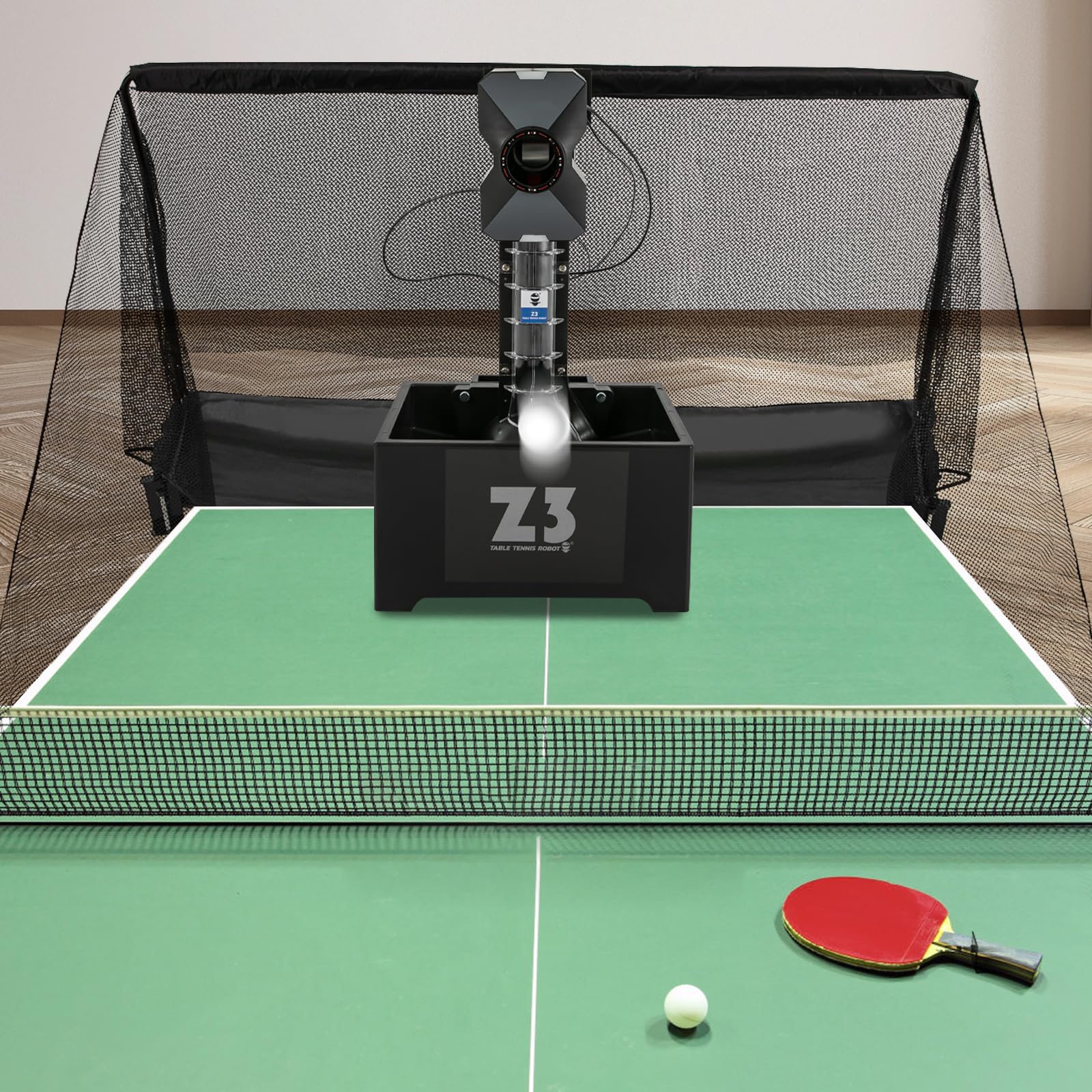 Macchina automatica per pallone da ping-pong, macchina per palloni, ping pong Ball con rete, diverse modalità di servizio robot da ping pong, macchina da ping pong, capacità 100 palle