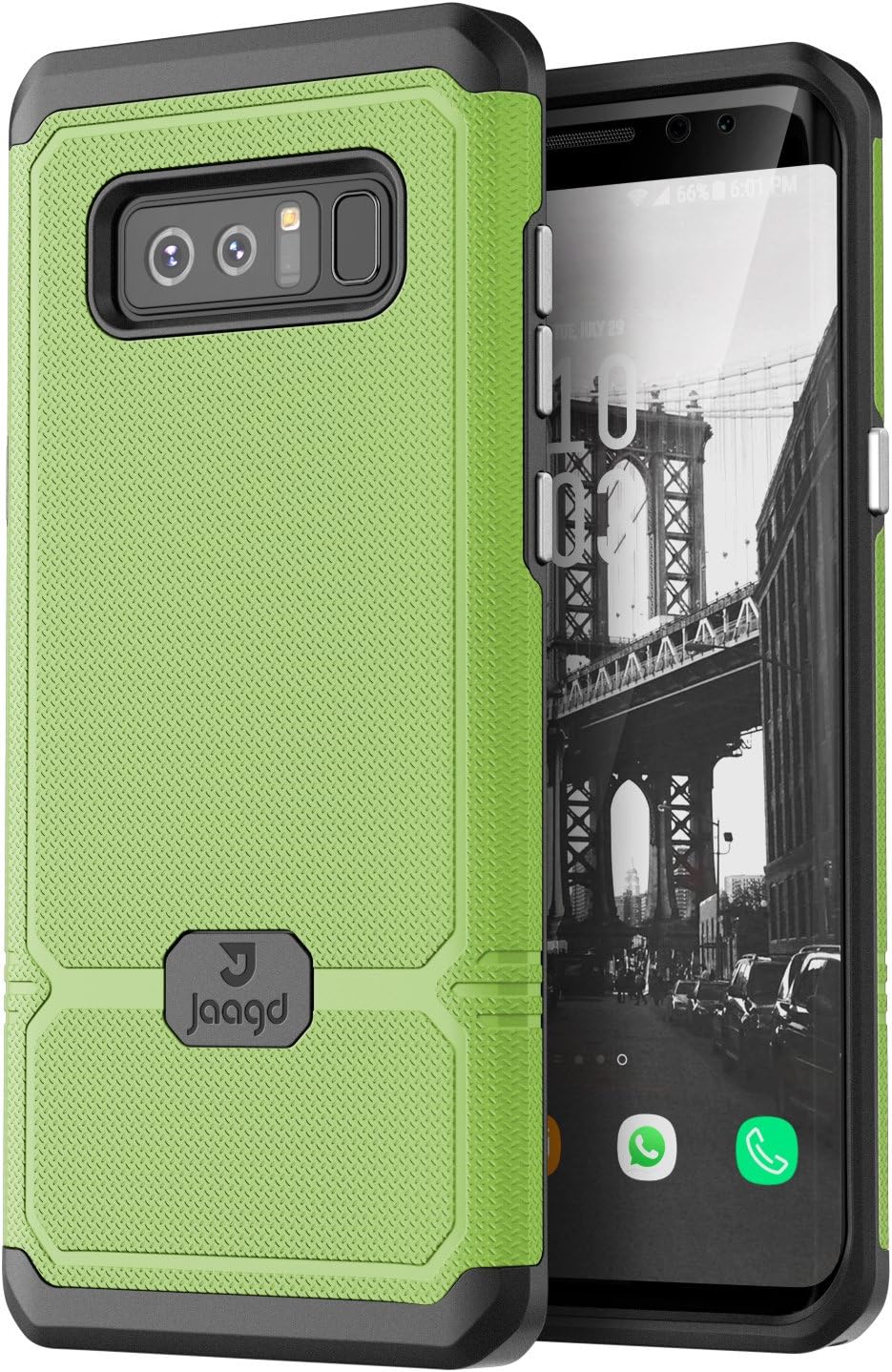 Jaagd Galaxy Note 8 Case, Slim Shock-Absorbing Modern Slim Non-Slip Grip Cell Phone Cases for Samsung Galaxy Note 8 (Lime)