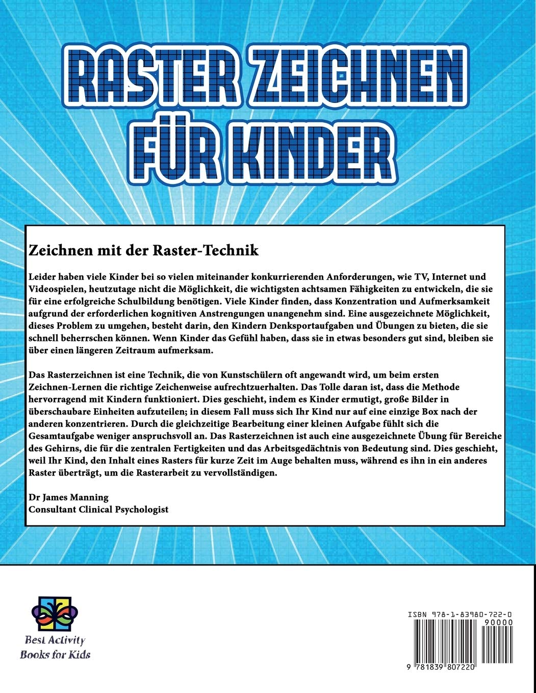 Zeichnen lernen Schritt für Schritt (Raster zeichnen für Kinder - Cartoons): Dieses Buch bringt Kindern bei, wie man Comic-Tiere mit Hilfe von Rastern zeichnet