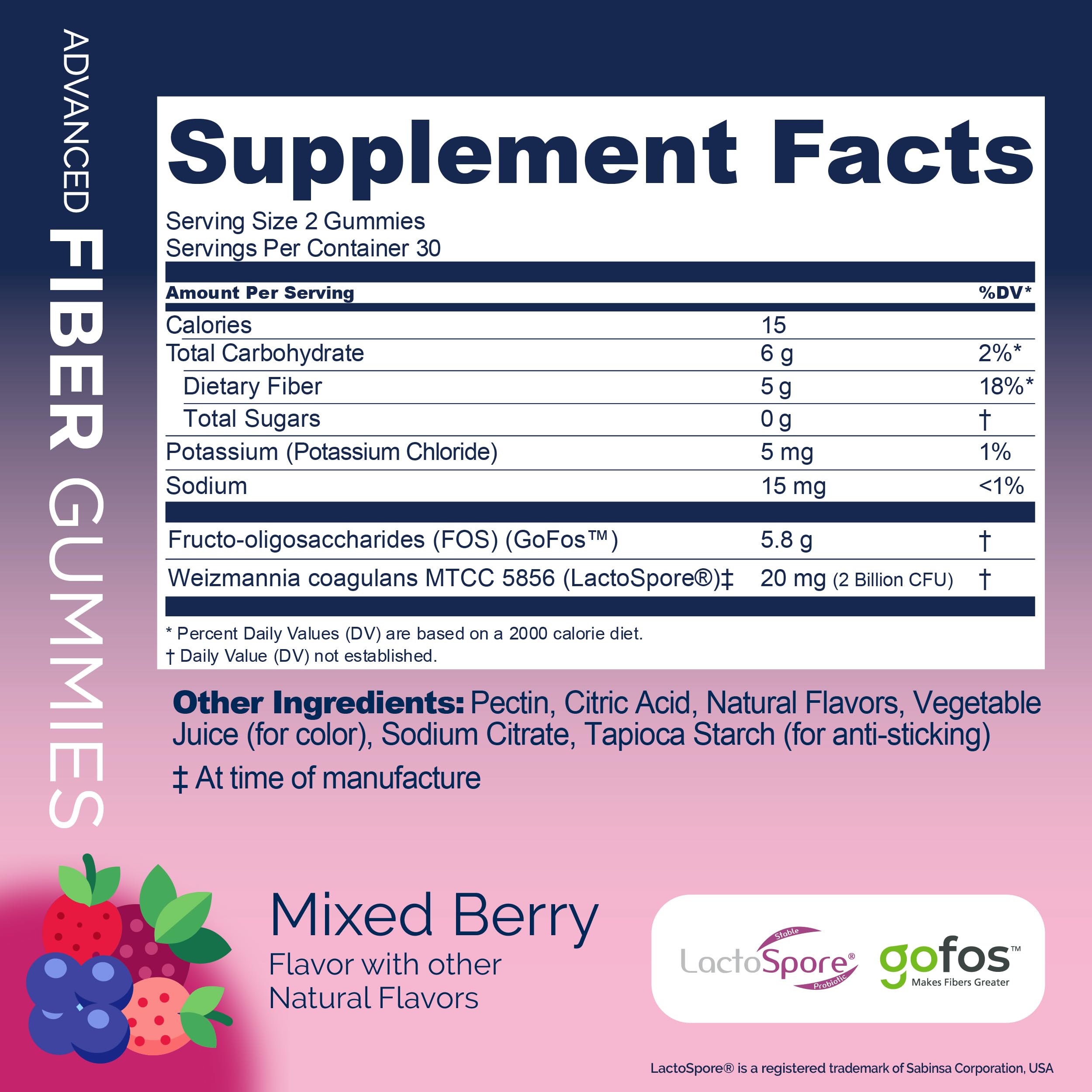 Replenza GLP-1 Support Fiber Gummies – Physician Formulated for Gut Health, Mixed Berry Flavor, 60-Count, for Men & Women, 2 Pack — Amazon image 2