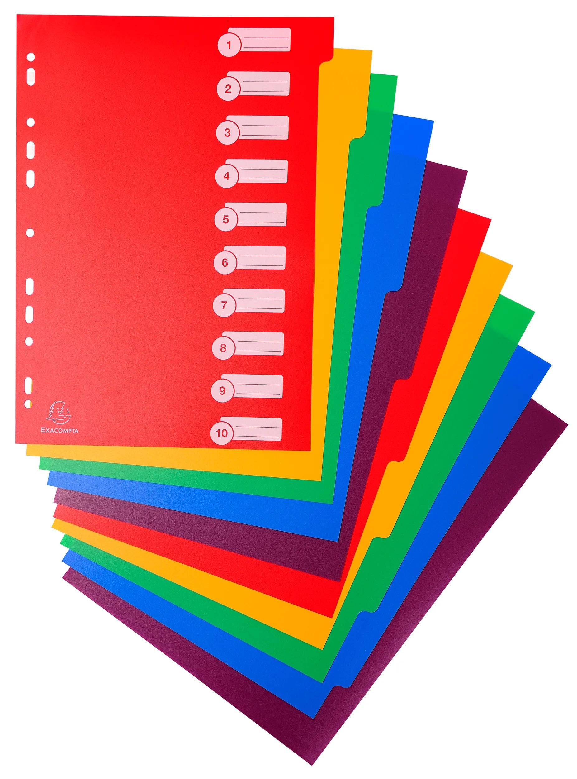 Intercalaires polypropylene semi rigide 35x100e 12 positions - a4