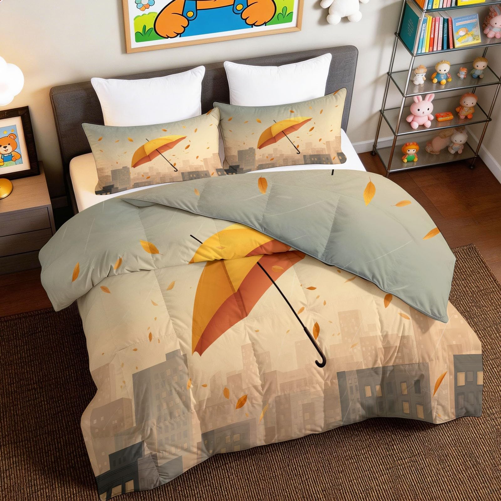 Edredón de verano de 200 x 200 cm lavable con diseño animado reversible