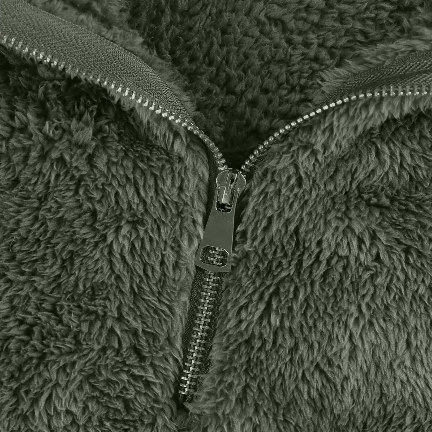 1/4 Zip Sherpa Pullover Womens Fuzzy Fleece Half Zip Pullover Oversized Zip Up Hoodie Quarter Zip Cropped Sweatshirt Womens Quarter Zip Pullover Womens Sweatshirts Pullover Sweatshirts for Women - Image 8