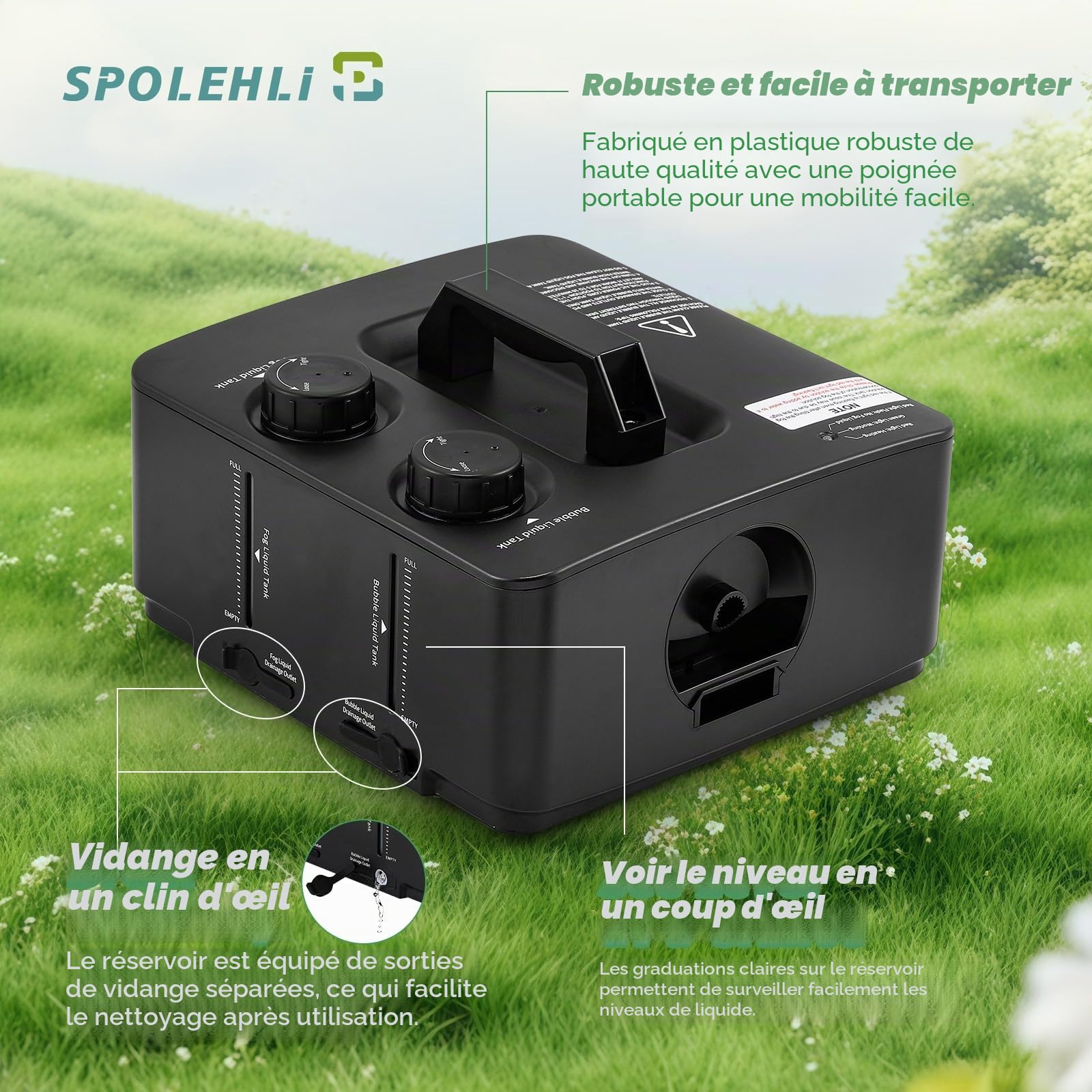 Machine à bulles de fumée avec bulles, 400 W, automatique, 2 modes pour fête, scène, mariage, Halloween, Noël