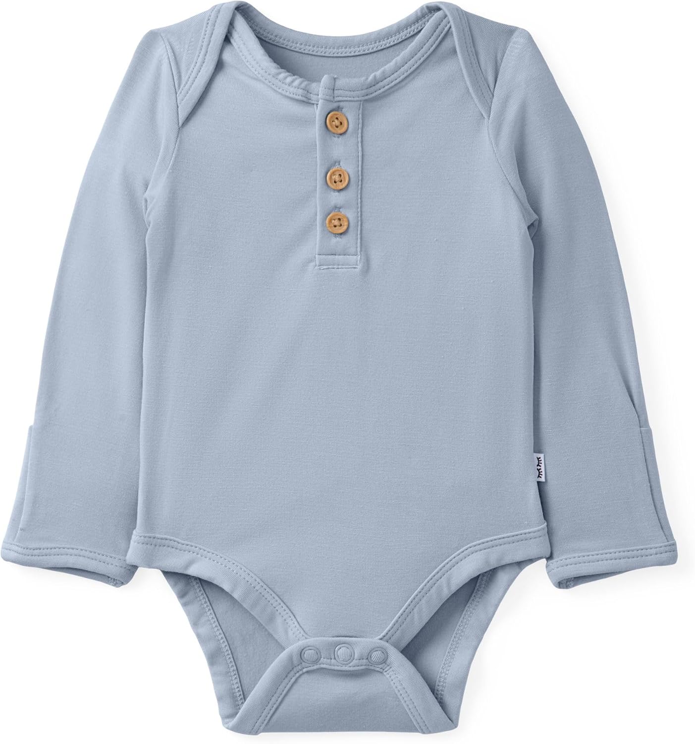 Little Sleepies Newborn Henley Bodysuit, Soft Viscose from Bamboo Long Sleeve Bodysuit for Baby Boys & Girls, Baby Clothes