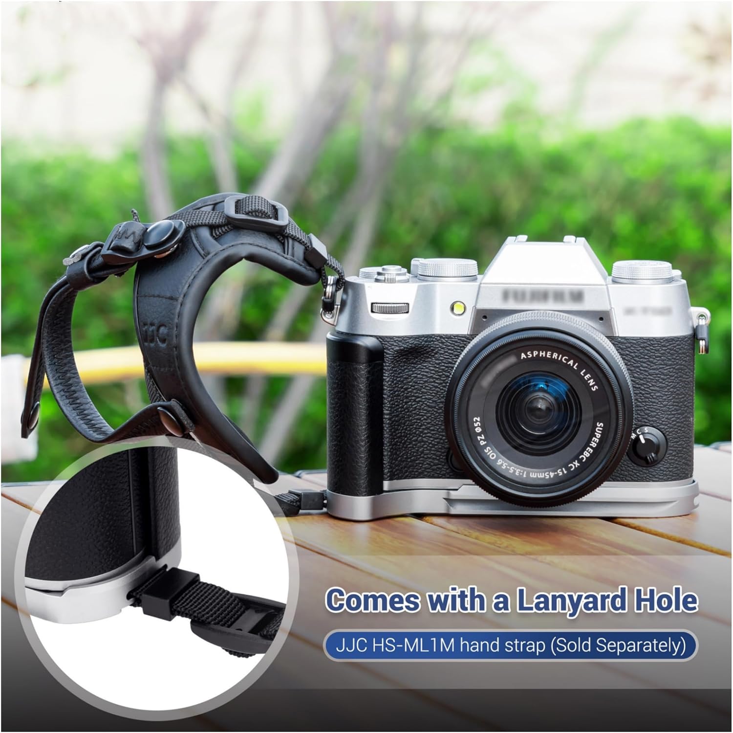 X-T50 Handgrip,L-Shape Bracket Handle for Fujifilm X-T50 XT50 Camera with Built-in Arca Quick Release Plate & Battery Compartment Opening,X-T50 Hand Grip Holder Anti-Slip Pads Design - Silver - Image 8