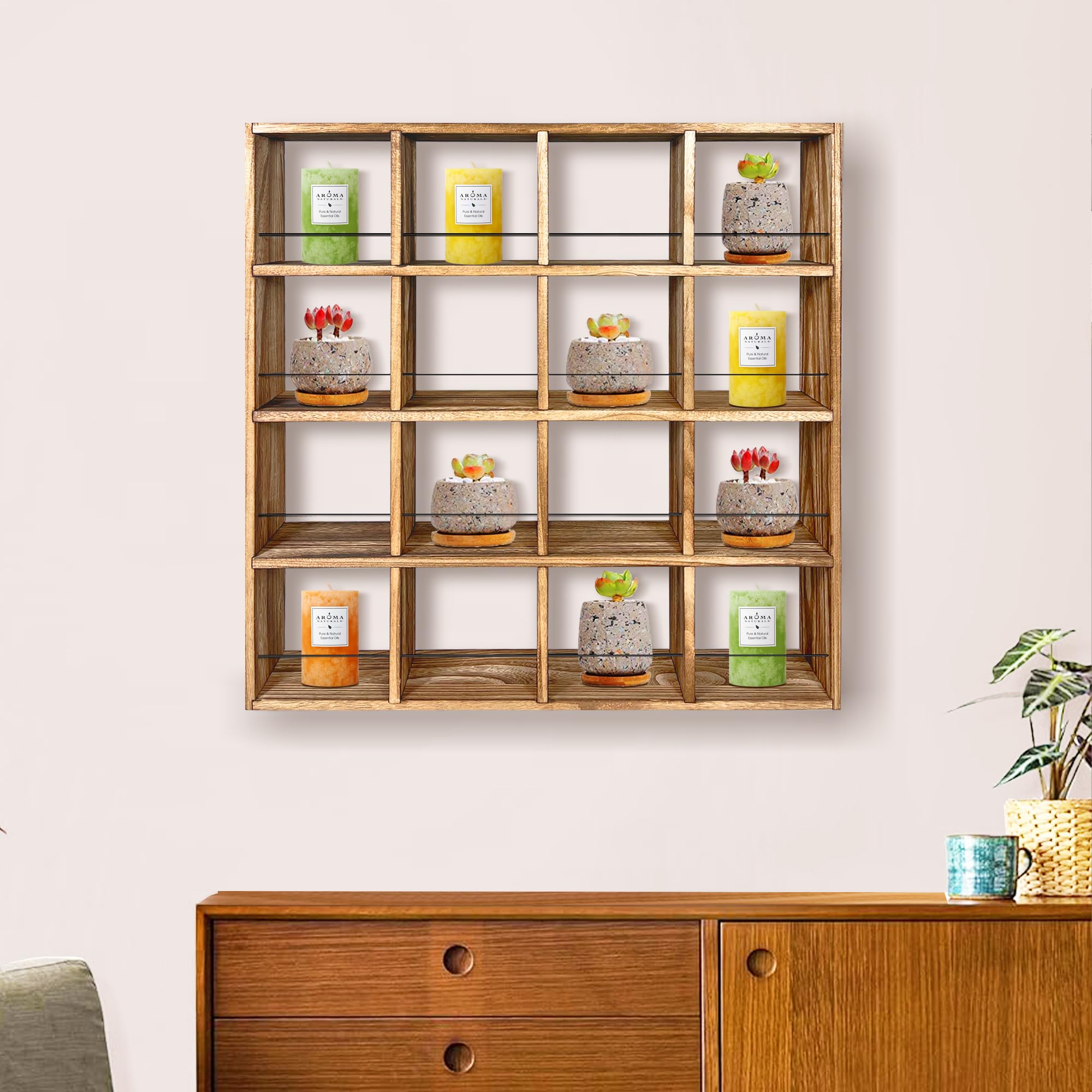 QUTHZZHY Tassenhalter Baum Holz Schwarz - Becherregal Für 6 Tassen Küchenorganizer