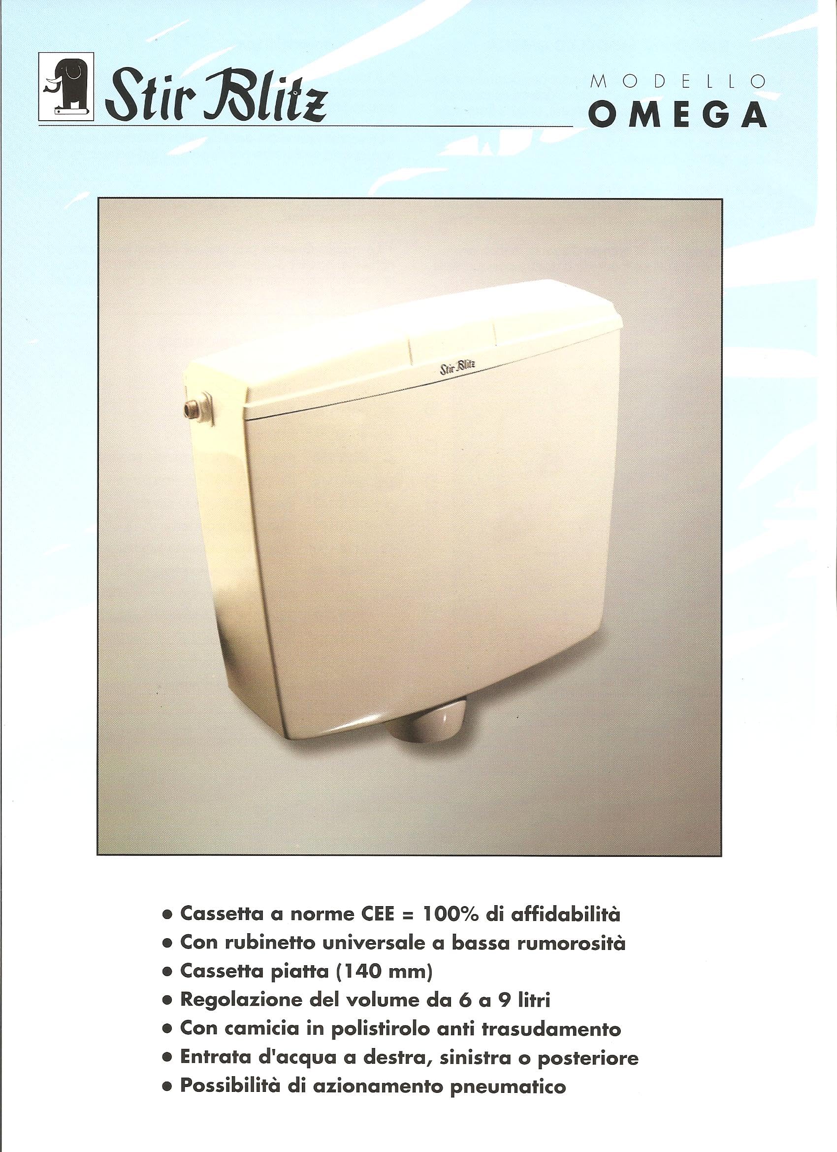 Stir Blitz Cassetta di scarico a zaino per WC modello Omega