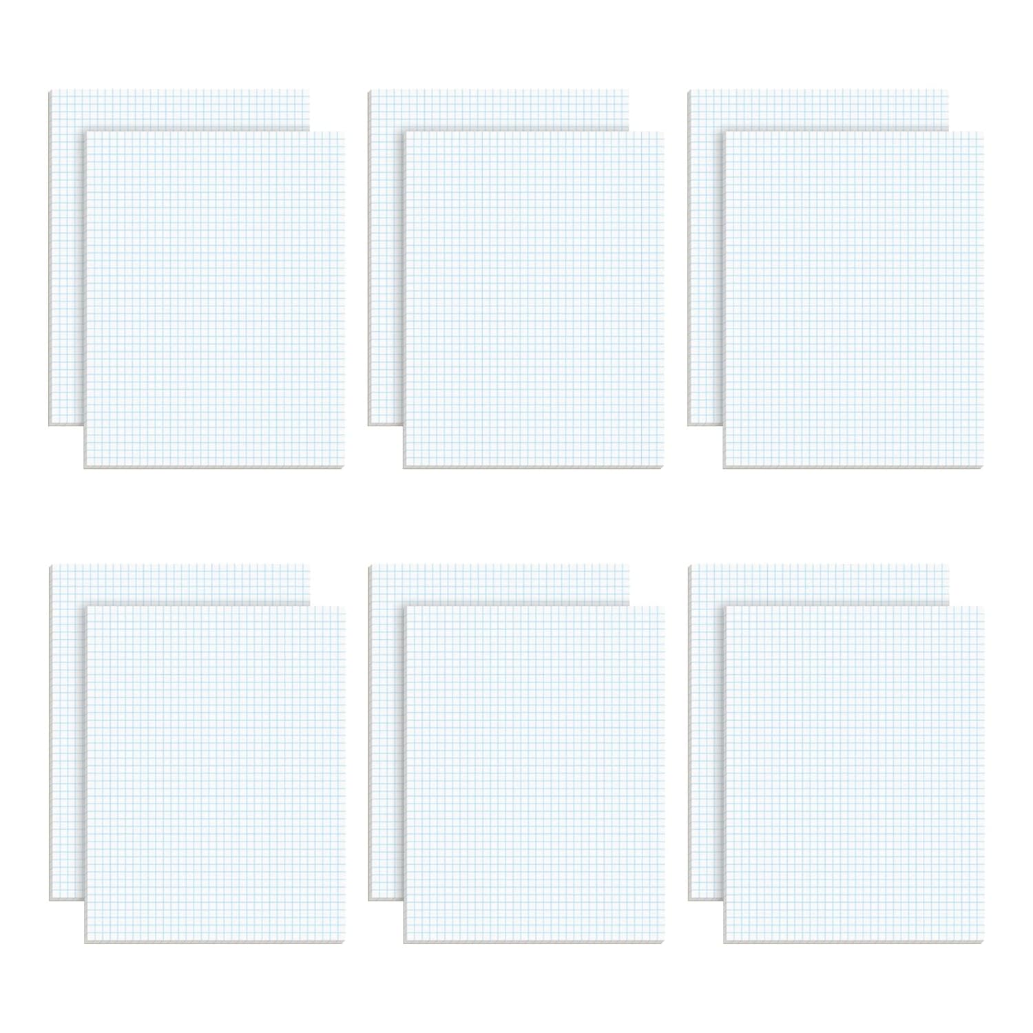 TOPS™ Quadrille Pad, 8 1/2" x 11", Quad Ruled, White, 50 Sheets Per Pad, Pack Of 12 Pads      Office Product