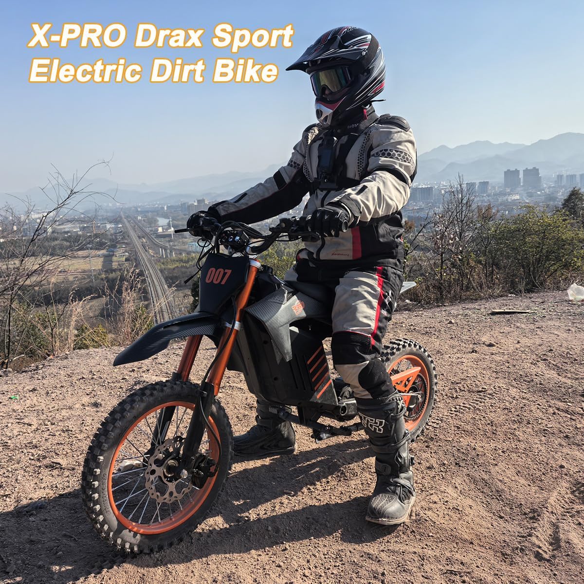 X-PRO Drax Sport Peak 2700W Electric Dirt Bike for Teens & Adults, 48V 20.8AH Lithium Battery, Up to 34mph, Hydraulic Suspension,14"/12" Wheels Off‑Road E‑Bike