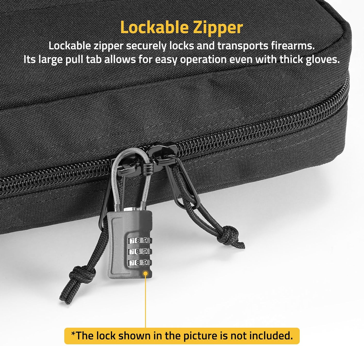 CVLIFE 42" Soft Rifle Case, Rifle Bag with Zipper Pockets, Long Gun Bag with Adjustable Strap and Padded Handle, Gun Case for Outdoor Hunting Shooting Range, Black - Image 5