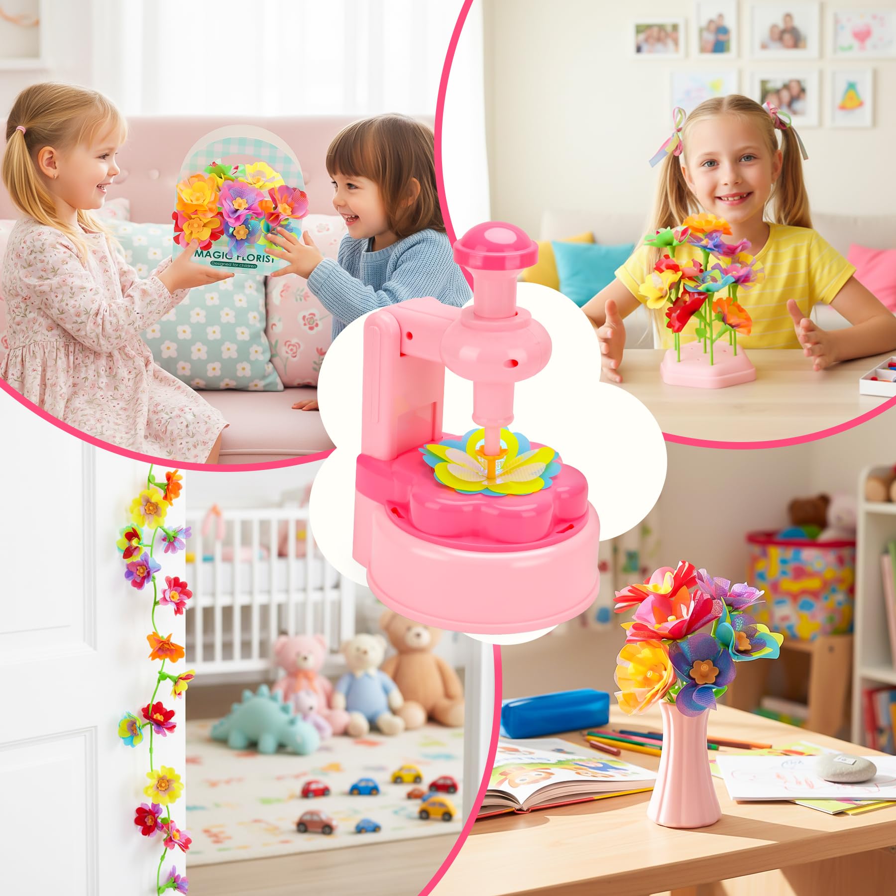 CSYY Kit de Bricolage Floral, Enfants Jouets pour Construire un Bouquet de Fleurs Artificielles 237 Pièces Création Bouquet de Fleurs DIY Bricolage pour enfants de 4, 5, 6, 7 et 8 ans