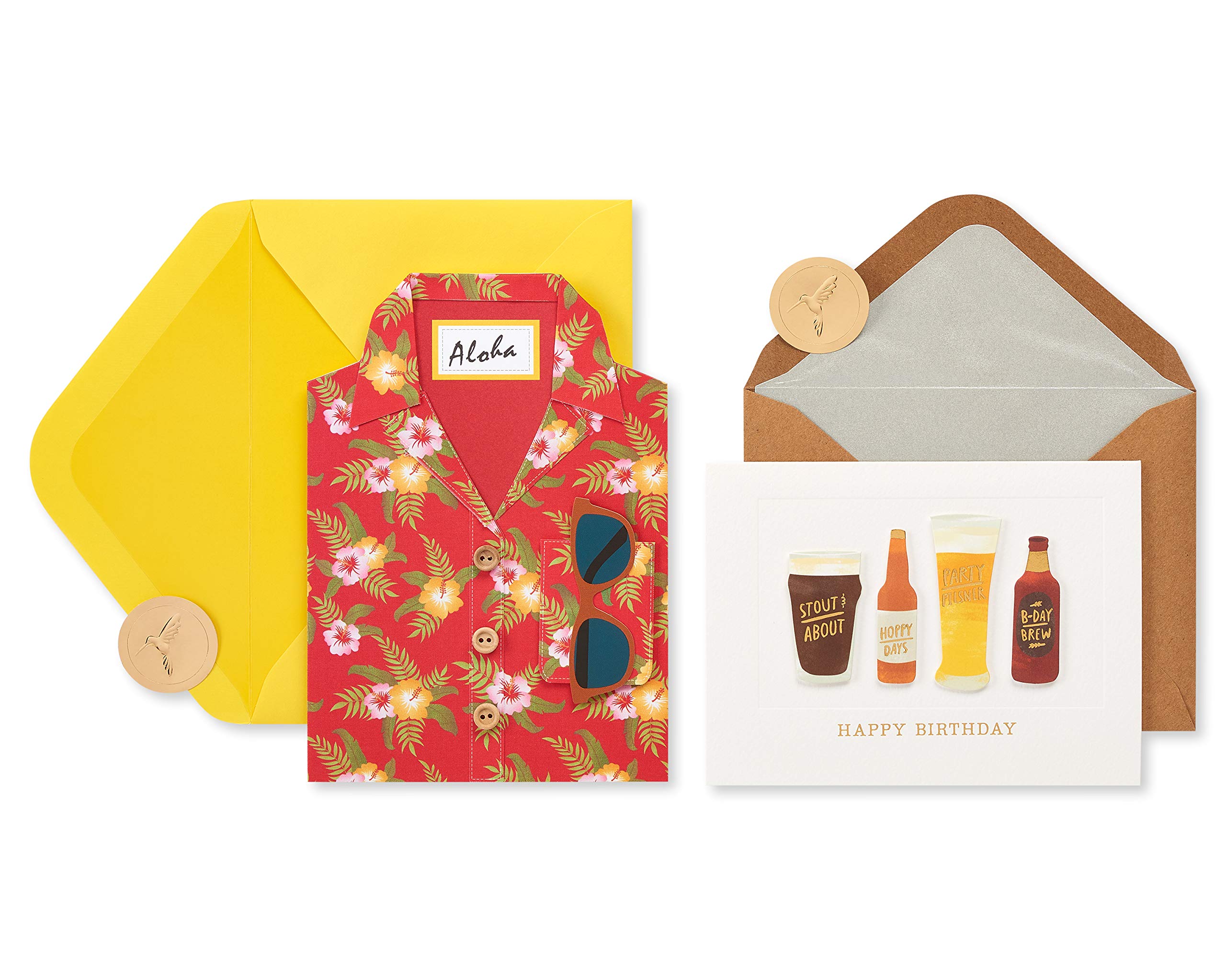 Buy Papyrus Birthday Cards for Him, Hawaiian Shirt and Craft Beer (2