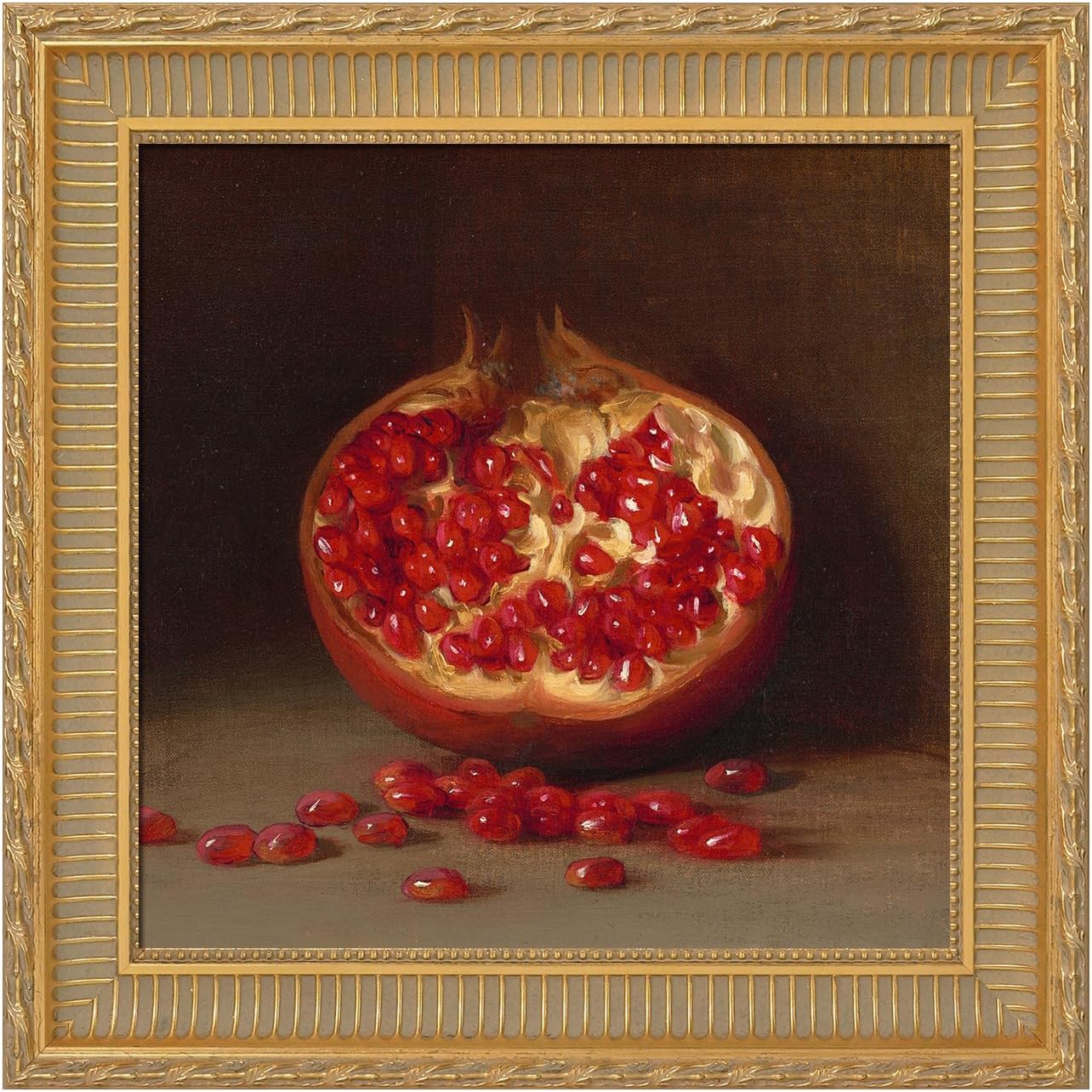 8x8 Ornate Frame for Canvas Paintings, 2.2" Wide Antique Gold French-style Wood Frame for Watercolor Art Wedding Portrait for Tabletop Gallery Wall Living Room Decor, No Back & Glass