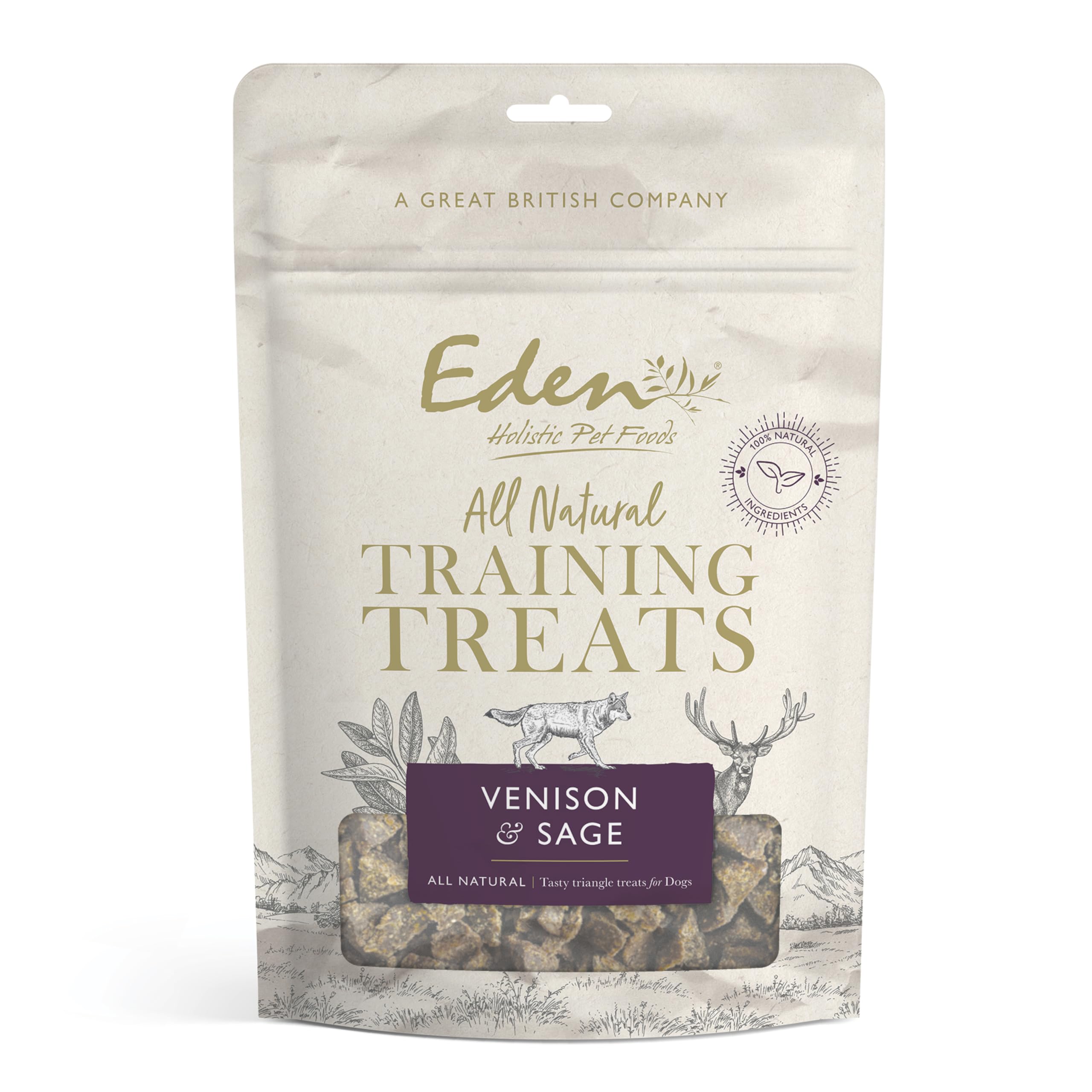 Venison & Sage Training Treats 500G, Suitible for Puppies 8 weeks+, Adult and Senior Dogs, Succulent soft Tasty Triangle Training Treats, perfect for training or as a reward, dog treats.