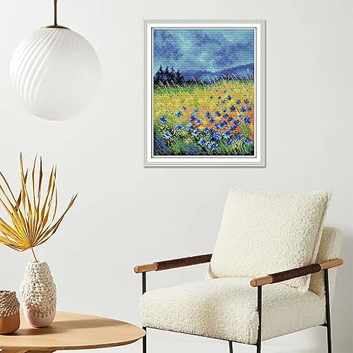 Miniatura 14 de Maydear - Kit de bordado de punto de cruz con estampado para principiantes, hilo 14CT de 2 hebras Kits de punto de cruz B-Landscape para adultos