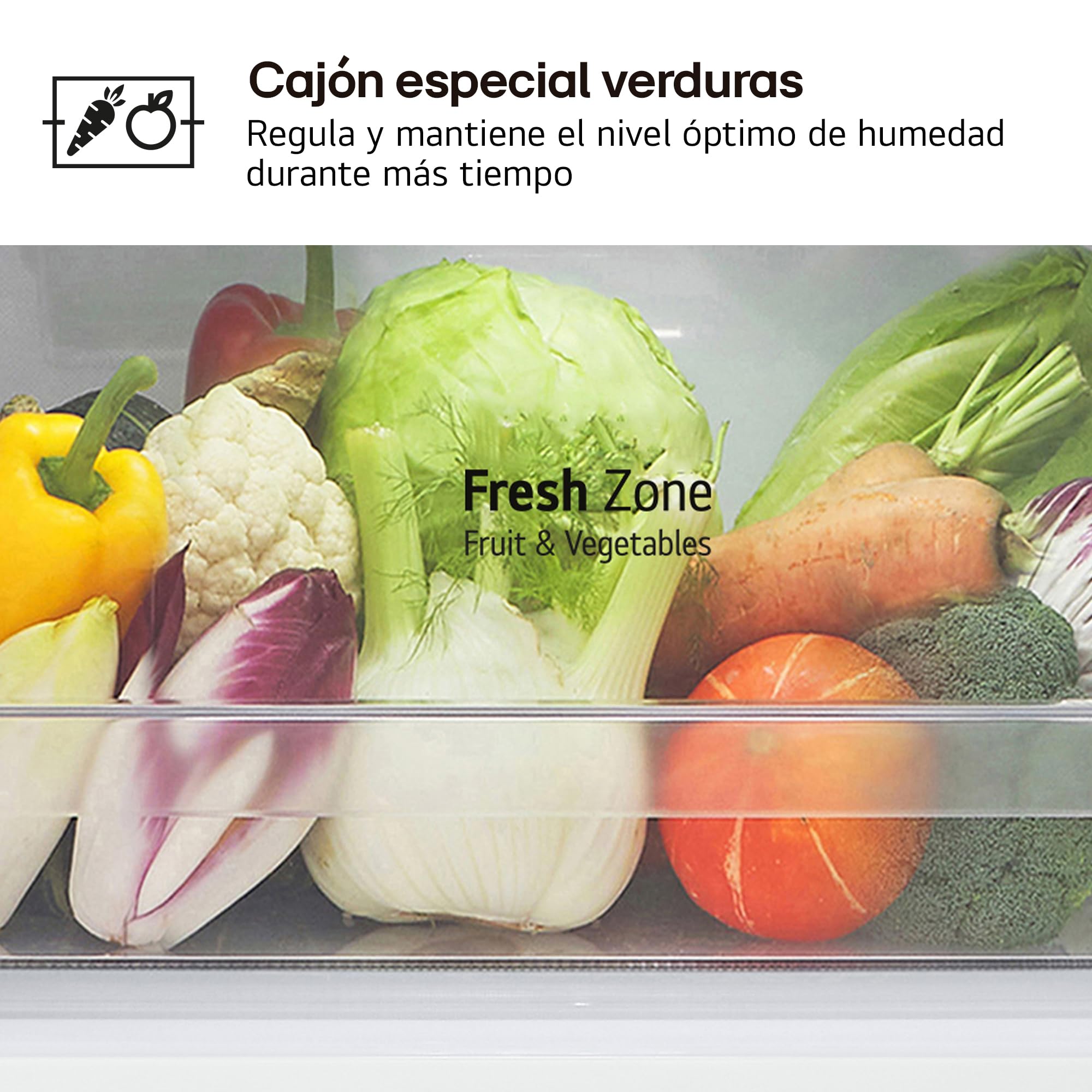 LG GTBV22PYNJ - Frigorífico Dos Puertas Total No Frost, 1,45m, Clasificación E, Inox antihuellas