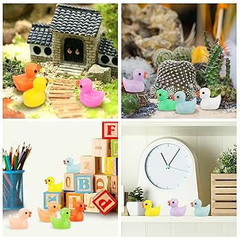 100pcs Mini Resin Ducks Colorful Tiny Ducks Plastic Small Miniature Ducks | UK