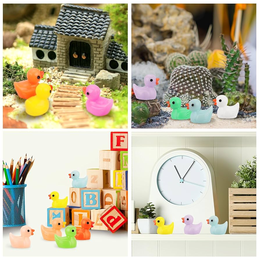 100pcs Mini Resin Ducks Colorful Tiny Ducks Plastic Small Miniature Ducks | UK