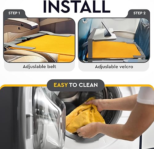 Miniatura 7 de Cama de avión para niños pequeños, extensor de asiento de avión para niños, cama de viaje, artículos esenciales de viaje para niños